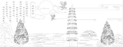 山水風(fēng)景浮雕雕塑原創(chuàng)手繪設(shè)計(jì)稿