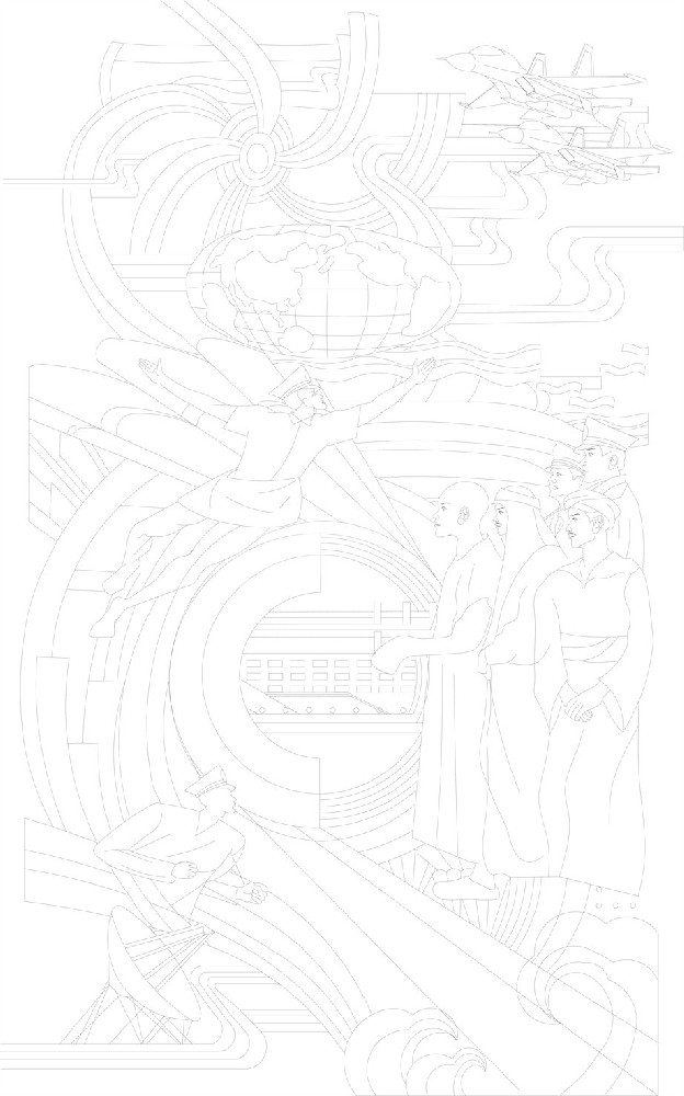 科技創新浮雕雕塑原創手繪設計稿