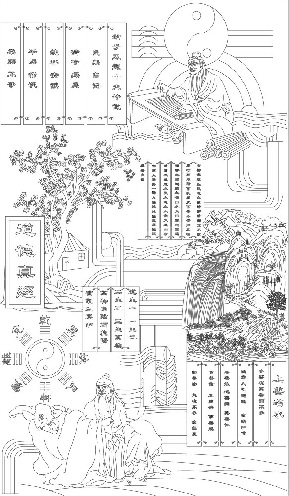 人文歷史浮雕雕塑原創(chuàng)手繪設(shè)計(jì)稿